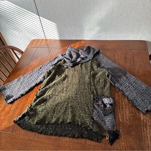 French Dressing Artsy Sweater Women’s M Stretch Color Block Art to Wear (Size 2)